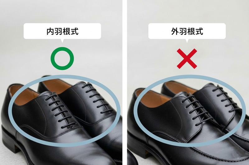内羽根式のストレートチップ