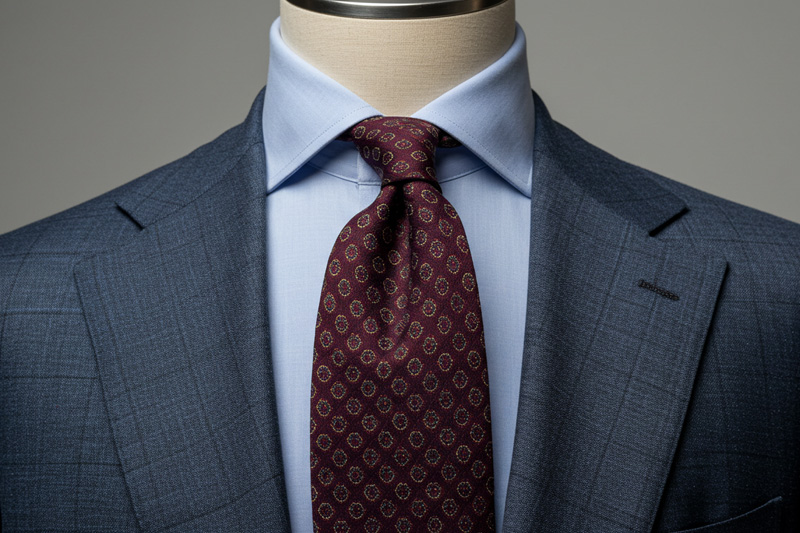レッド・ボルドーのネクタイ