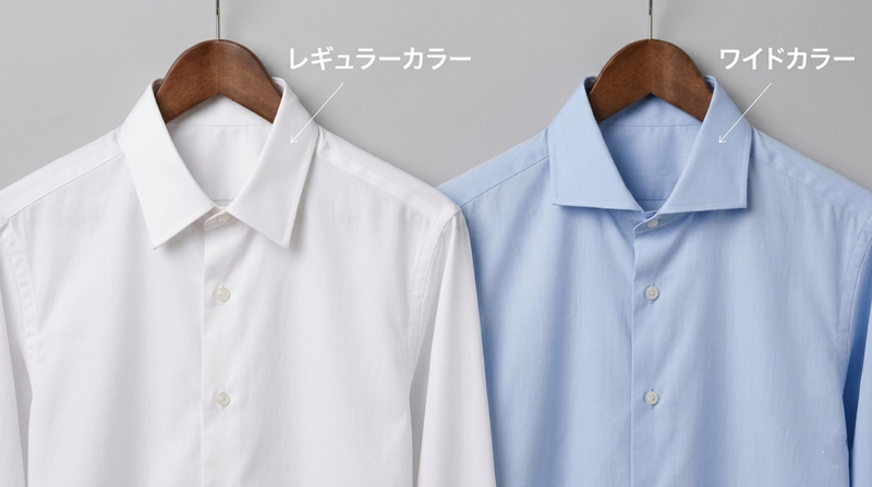レギュラーカラーとワイドカラー